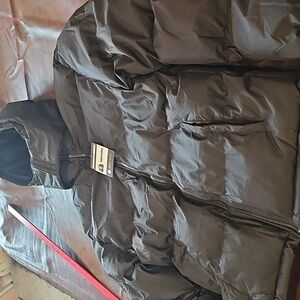 The Warming Project Mens Black Puffer Jacket Hooded Zip Up Size M